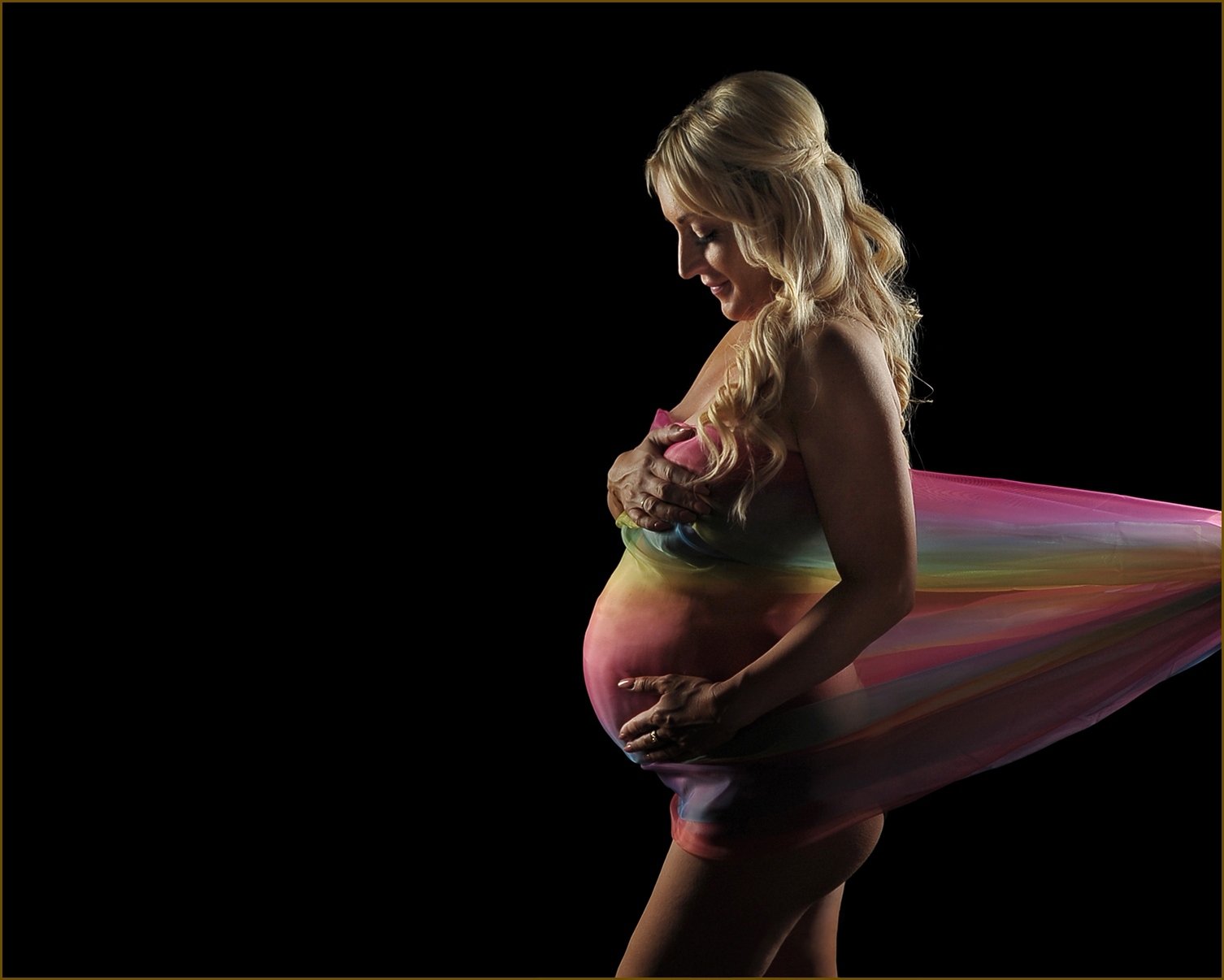 rainbow maternity image captured by Darren Whiteley