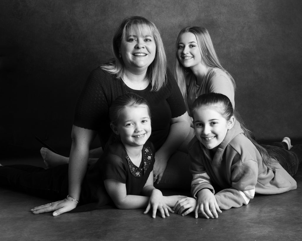 Mam and three children portrait captured by Treasured Moments Photography